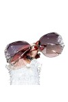 NOGRAX Lunettes de soleil carrées en strass Bling Strass Lunettes de soleil Vintage Nuances pour femmes Gros diamant Lunettes