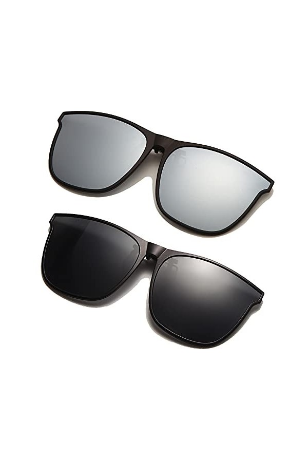 Long Keeper Clip Lunettes de Soleil Polarisées - Clip Solaire pour Lunettes De Vue Pour Hommes Femmes Lunettes Conduite De Nu