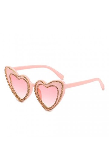 HPIRME Lunettes de soleil strass en forme de coeur femmes diamant lunettes de soleil femme rose lunettes nuances UV400, 5, ta