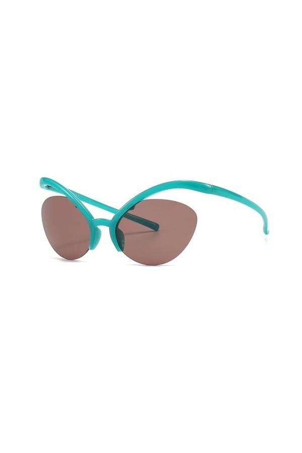 HPIRME Lunettes de soleil sans monture pour femmes et hommes, couleur bonbon, monture œil de chat, lunettes de soleil UV400, 