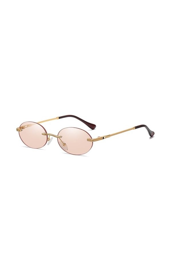 MUTYNE Lunettes de soleil ovales rétro punk pour femmes, mode sans monture, verres dégradés docéan clair, lunettes pour homm