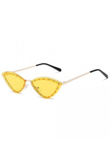 HPIRME Diamant sans monture lunettes de soleil femmes métal cadre oeil de chat lunettes de soleil pour femmes Vintage lunette