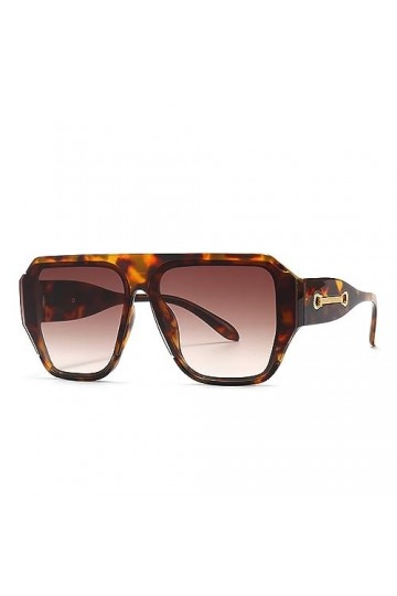 HPIRME Vintage surdimensionné carré lunettes de soleil femmes hommes plat haut lunettes de soleil bleu blanc lunettes dame ré