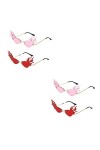 GALPADA 4 Pièces Des Lunettes Verres En Forme De Feu Lunettes De Soleil De Quai Pour Femmes Lunettes De Soleil Femme Tendance