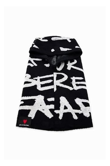 Desigual Femme Hat_lettre 2000 Black Kit d accessoires hiver, Noir, Taille unique EU