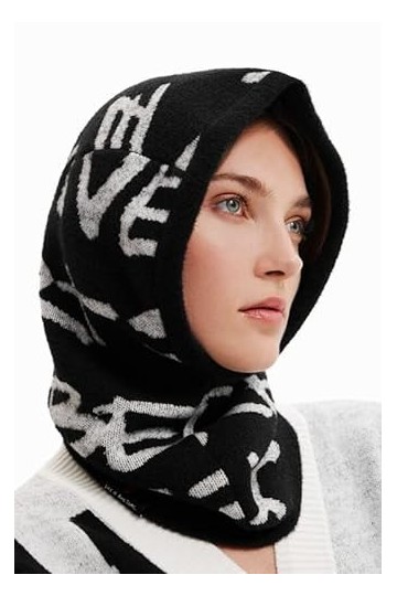 Desigual Femme Hat_lettre 2000 Black Kit d accessoires hiver, Noir, Taille unique EU