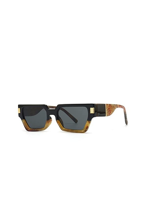 HPIRME Lunettes de soleil carrées rétro pour femmes hommes lunettes de soleil en plein air dames nuances UV400 lunettes, léop