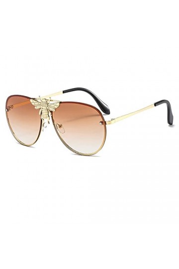 HPIRME Lunettes de soleil surdimensionnées pour femmes hommes lunettes de soleil UV400, thé, taille unique
