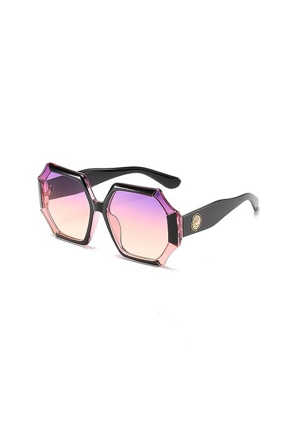HCHES Lunettes de soleil surdimensionnées rétro femmes hommes lunettes Laciness lunettes de soleil nuances UV400, 6, taille u