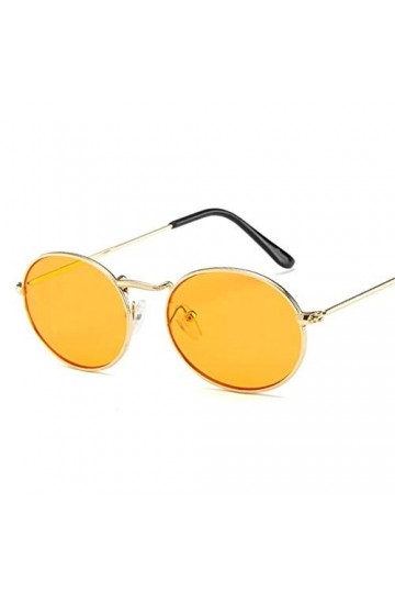 ANICHE Lunettes de Soleil pour Femmes, New Retro Lunettes de Soleil Ovale en métal Lunettes de Soleil Femmes Hommes Lunettes 