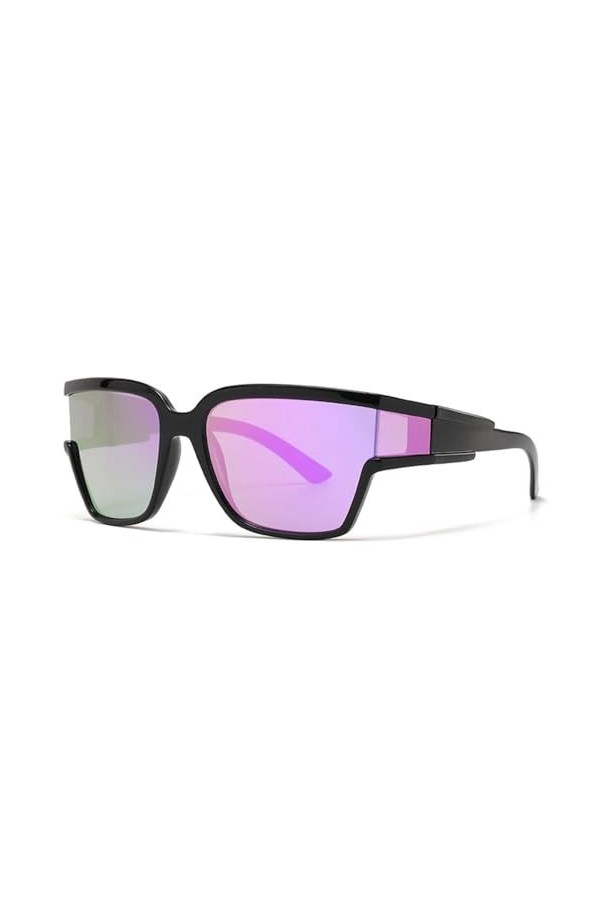Lunettes de Soleil Carrées Rétro Hommes Punk Lunettes De Miroir Colorées Nuances UV400 Mode Luxe Femmes Conduite Lunettes De 
