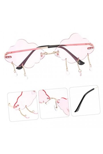 USHOBE 5Pcs Lunettes De Soleil Lunettes Sans Monture Irrégulières Nuances Sans Cadre Nuage Lunettes De Bal Verre Nuage Lunett