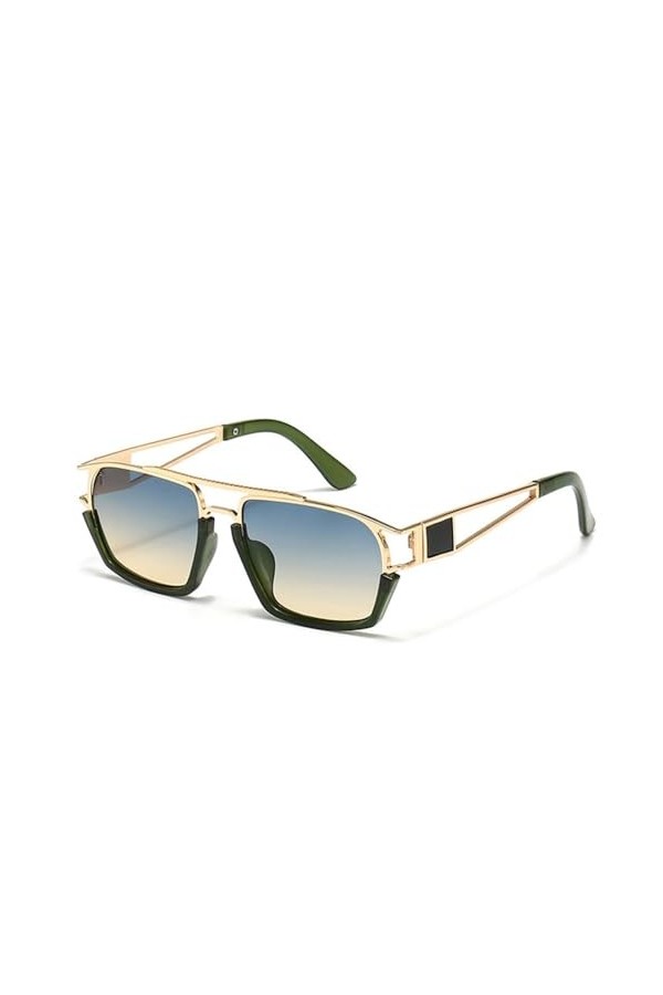 MUTYNE Rétro Double Ponts Carrés Femmes Lunettes De Soleil De Luxe Mode Dégradé Nuances UV400 Hommes Tendance Lunettes De Sol