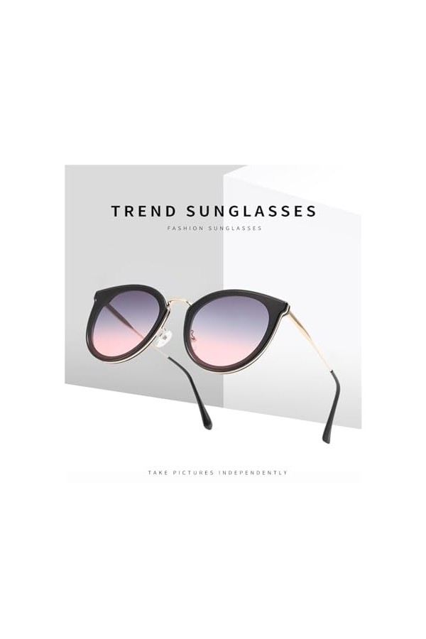 EkeNoz Lunettes De Soleil Rondes Polarisées for Femmes À Grande Monture