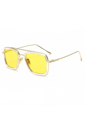 SONISA Lunettes de soleil pour hommes et femmes, monture carrée, verres transparents, lunettes en alliage pour hommes et femm