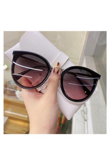 EkeNoz Lunettes De Soleil Rondes Polarisées À Grand Cadre for Femmes Mode Métal Vacances en Plein Air Plage Conduite UV400 Lu