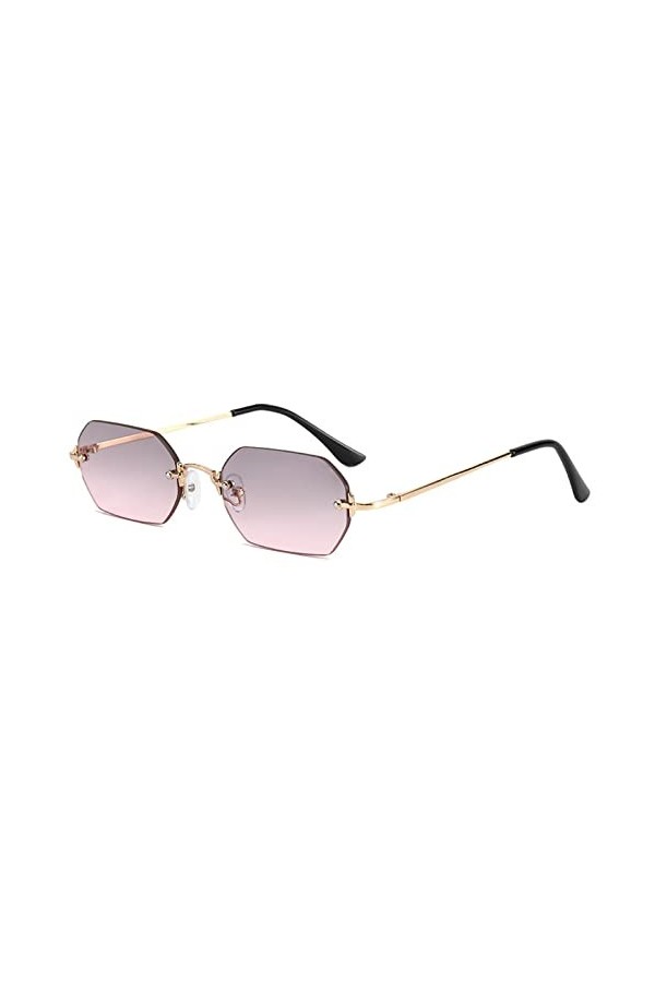 Lunettes de soleil Hip-hop sans cadre for hommes et femmes, petites montures, tendance, vacances, Sport, cadeau Color : E, S