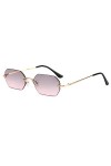 Lunettes de soleil Hip-hop sans cadre for hommes et femmes, petites montures, tendance, vacances, Sport, cadeau Color : E, S