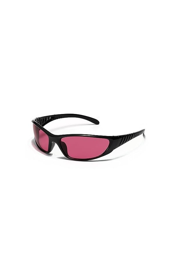 Goggle Lunettes de Soleil Femmes Protection UV Lunettes de Soleil Hommes Vintage Shades Pour Femmes, NOIR, ROUGE VIOLET, Tail