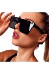 NOGRAX Lunettes de soleil Lunettes De Soleil Carrées Surdimensionnées Femmes Rétro Grand Cadre Femmes Lunettes De Soleil Mode