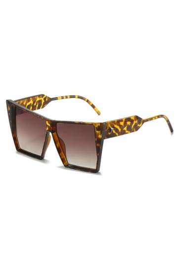 HCHES Lunettes de Soleil Oeil de Chat carrées surdimensionnées pour Femmes Rivet dégradé Orange Vert Lunettes de Soleil Nuanc