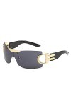 FOOOZ Lunettes de soleil de sport punk de luxe femmes lunettes de soleil une pièce hommes lunettes de protection UV400 lunett