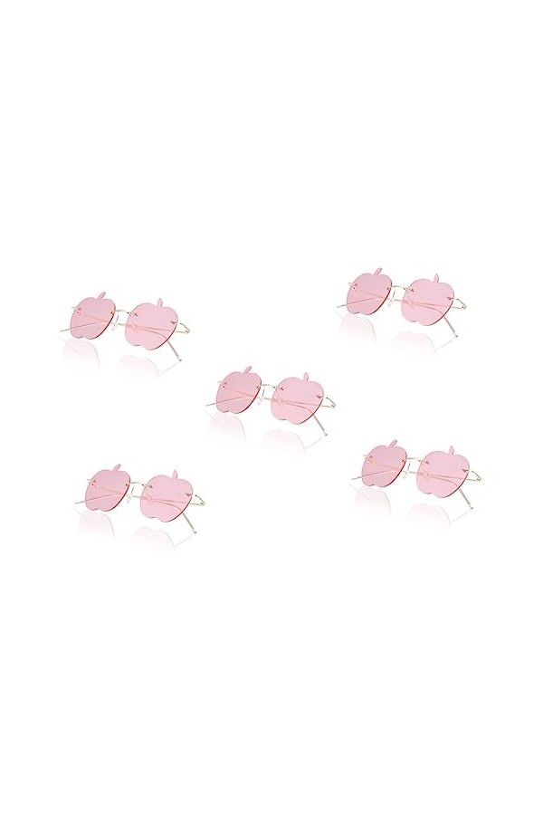 GALPADA 5 Paires Lunettes De Soleil Drôles Lunettes De Soleil De Fête En Forme De Pomme Lunettes Rétro Femme Lunettes De Sole