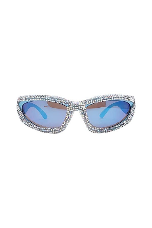 HPIRME Strass lunettes de soleil yeux de chat femmes hommes Punk lunettes de soleil lunettes diamant lunettes nuances lunette