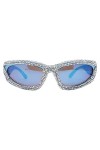 HPIRME Strass lunettes de soleil yeux de chat femmes hommes Punk lunettes de soleil lunettes diamant lunettes nuances lunette