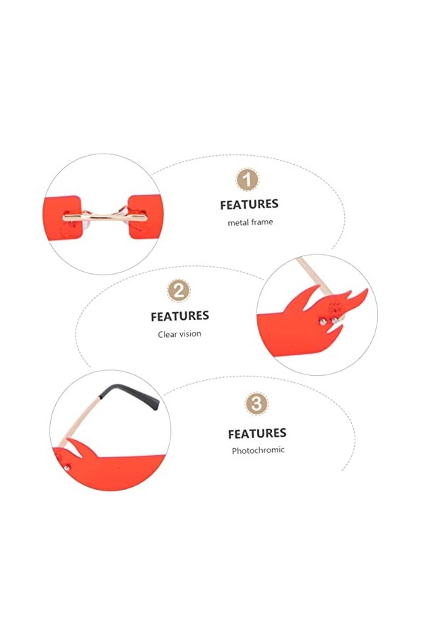 ABOOFAN 3 Pièces Lunettes Drôles Lunettes De Soleil En Plastique Lunettes De Soleil Colorées Lunettes De Soleil Funky Lunette