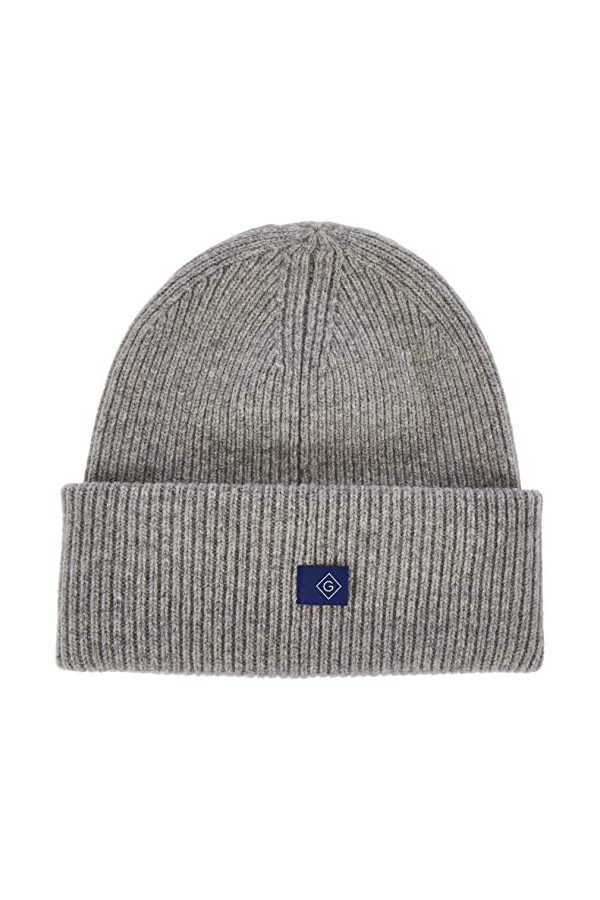 GANT D2. Rib Knit Beanie Bonnet, Cream, Taille Unique Femme