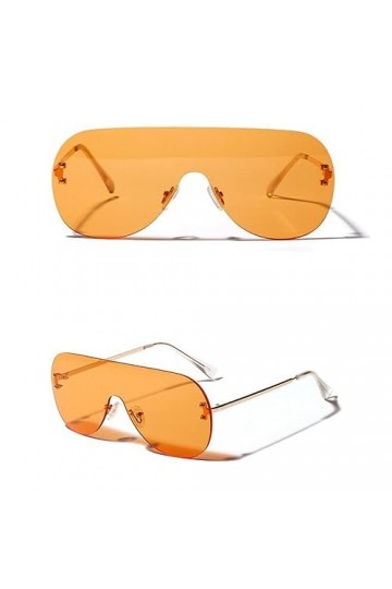 MUTYNE Lunettes de soleil une pièce femmes couleur claire mode lunettes de soleil sans monture pour hommes surdimensionné mét