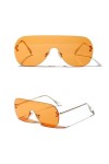 MUTYNE Lunettes de soleil une pièce femmes couleur claire mode lunettes de soleil sans monture pour hommes surdimensionné mét