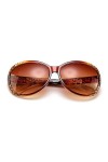 HCHES Lunettes de soleil rondes femmes protection UV lunettes de soleil surdimensionnées nuances vintage pour femmes, GRADIEN