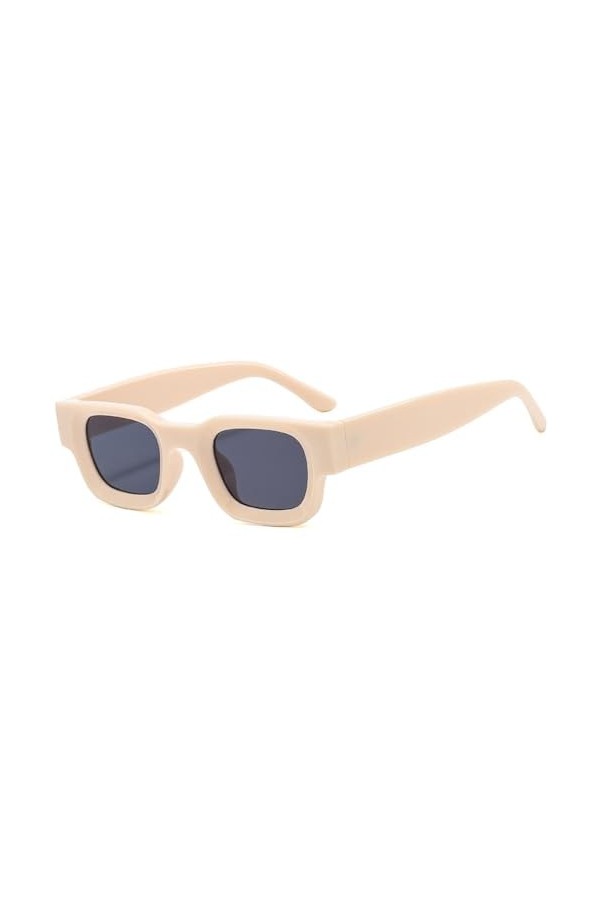 Petits Lunettes De Soleil Polarisées Rectangle Femmes Mode Rétro Lunettes De Soleil Carrées Hommes Classiques Vintage Noir Pu
