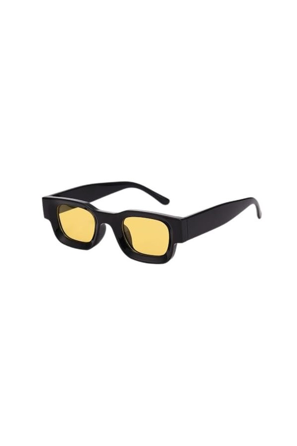 Petits Lunettes De Soleil Polarisées Rectangle Femmes Mode Rétro Lunettes De Soleil Carrées Hommes Classiques Vintage Noir Pu