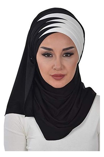 Châle en jersey pour femme en coton - noir - Taille unique