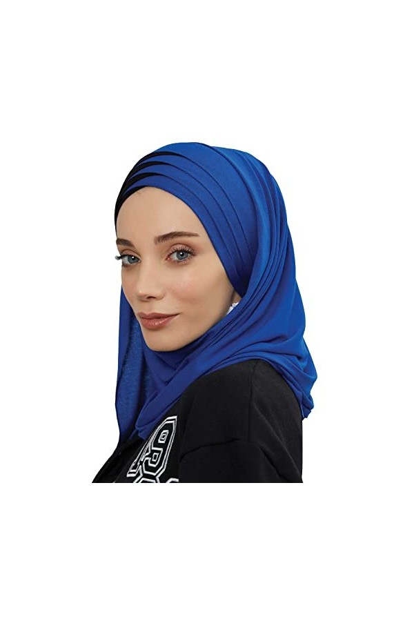 Châle en jersey pour femme en coton - noir - Taille unique