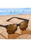 Carfia Lunettes de Soleil Femme Polarisee Vintage Protection UV400 Voyage Conduite Plage Outdoor/Lunettes Anti Lumiere Bleue 