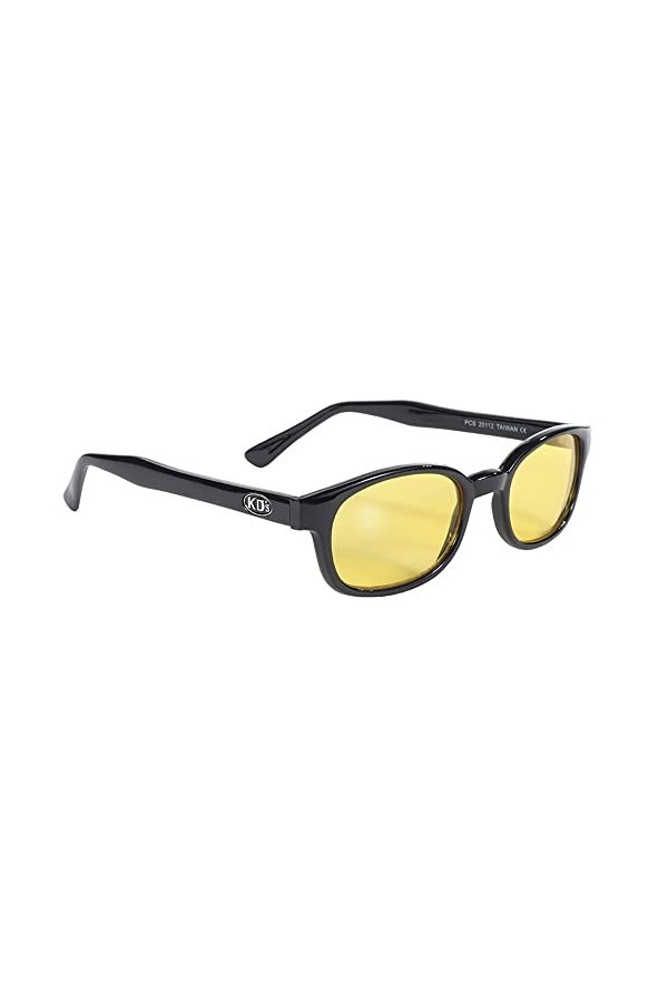 KDs 20112 - Lunettes de soleil sportifs et motards - homme & femme - sadaptent sous casque moto vélo ski - Verres jaunes UV