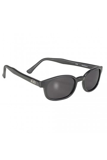 KDs 21120 - Lunettes de soleil noir mat sportifs et motards - homme & femme - sadaptent sous casque moto vélo ski - Verres 