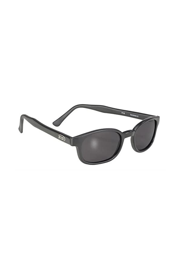 KDs 21120 - Lunettes de soleil noir mat sportifs et motards - homme & femme - sadaptent sous casque moto vélo ski - Verres 