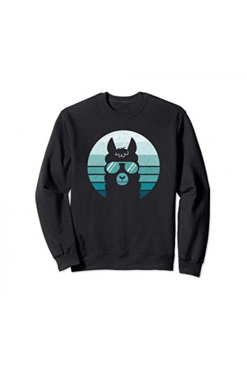 Lunettes de soleil à tête de lama Coucher de soleil bleu et Sweatshirt