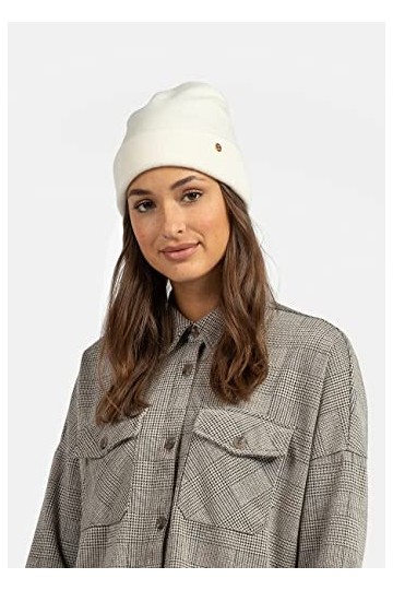 BICKLEY + MITCHELL 2173-01-12-11 Bonnet en Cachemire mérinos pour Femme, Blanc cassé, Taille Unique