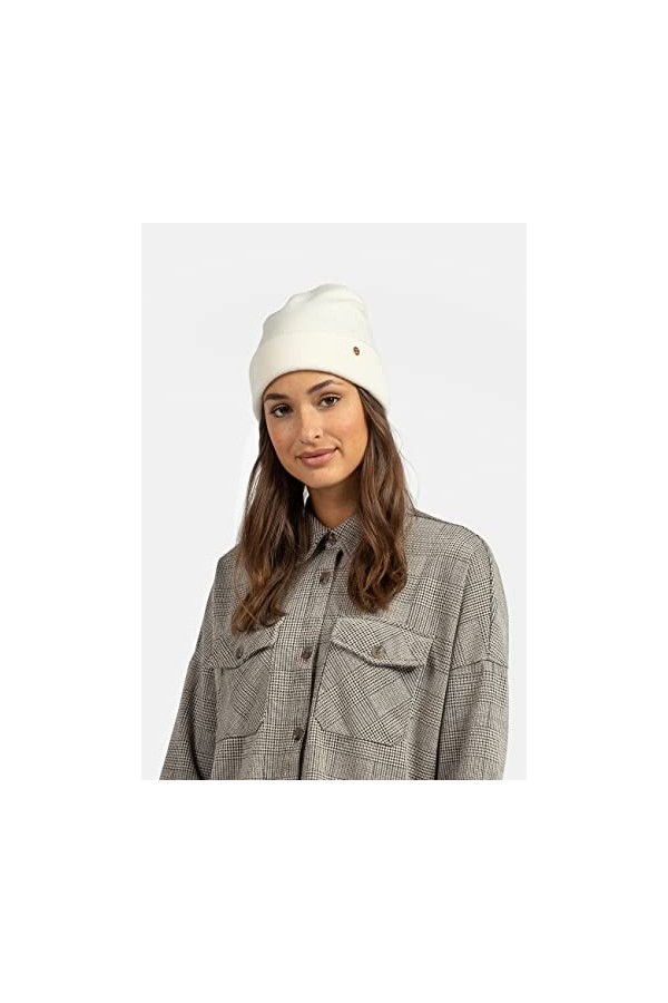 BICKLEY + MITCHELL 2173-01-12-11 Bonnet en Cachemire mérinos pour Femme, Blanc cassé, Taille Unique
