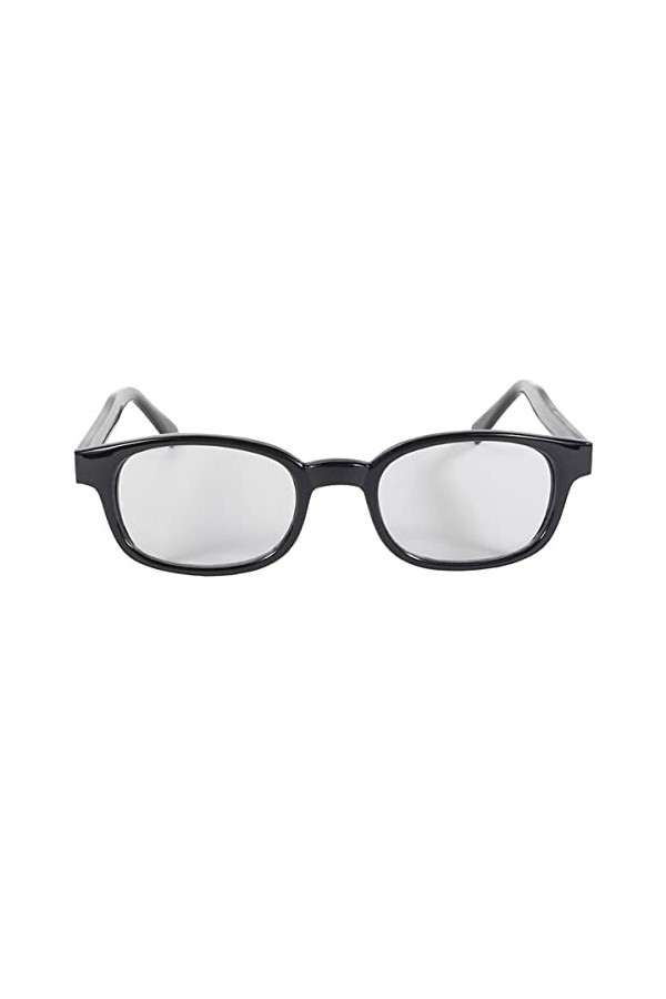 KDS - Lunettes de soleil de bikers - monture noire - verres très clairs - longs bras minces spécial casque
