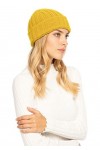 Marine Cashmere - Chapeau/Casquette en Cachemire pour Femme, 100% Fil de Cachemire Doux, fabriqué en Italie Moutarde 