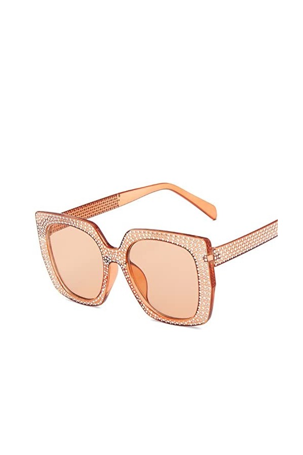 Lunettes de soleil rétro carrées à grande monture for hommes et femmes, tendance, Shopping, sport, cadeau Color : E, Size : 