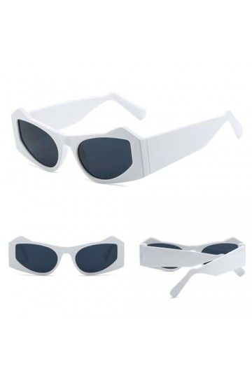HPIRME Lunettes de soleil œil de chat pour femmes, petite monture irrégulière, lunettes de soleil punk, lunettes de plage dé