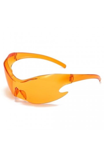 Lunettes de Soleil de Sport Femmes Punk Lunettes de Soleil Hommes Rétro One Piece Lunettes de Soleil, C7 Orange, Taille Uniqu